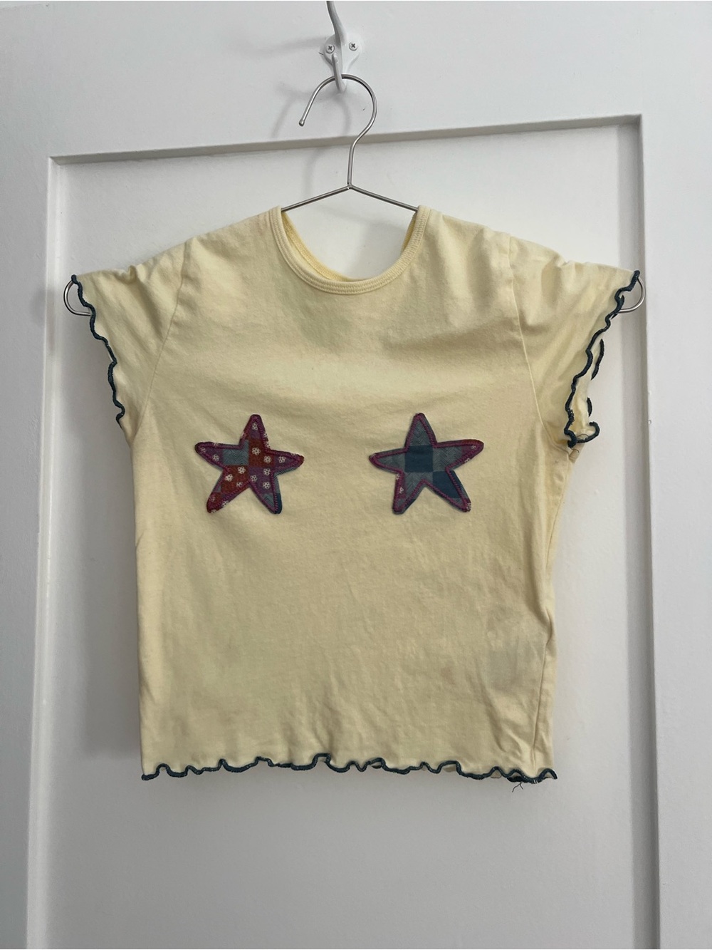 Yellow Star Applique Babydoll Tee